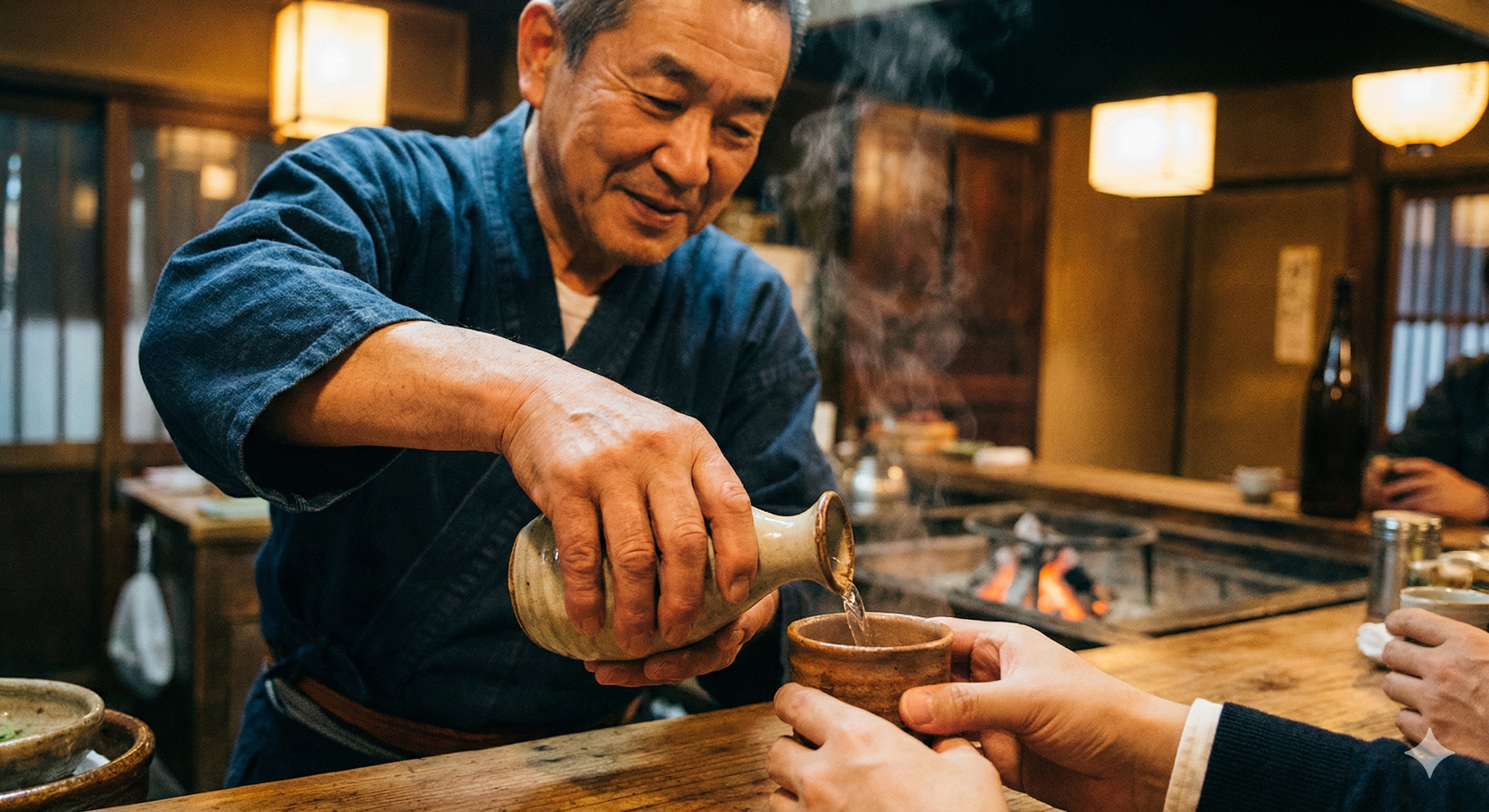 雙獅緣日本酒職人倒酒特寫-純米大吟釀與清酒文化
